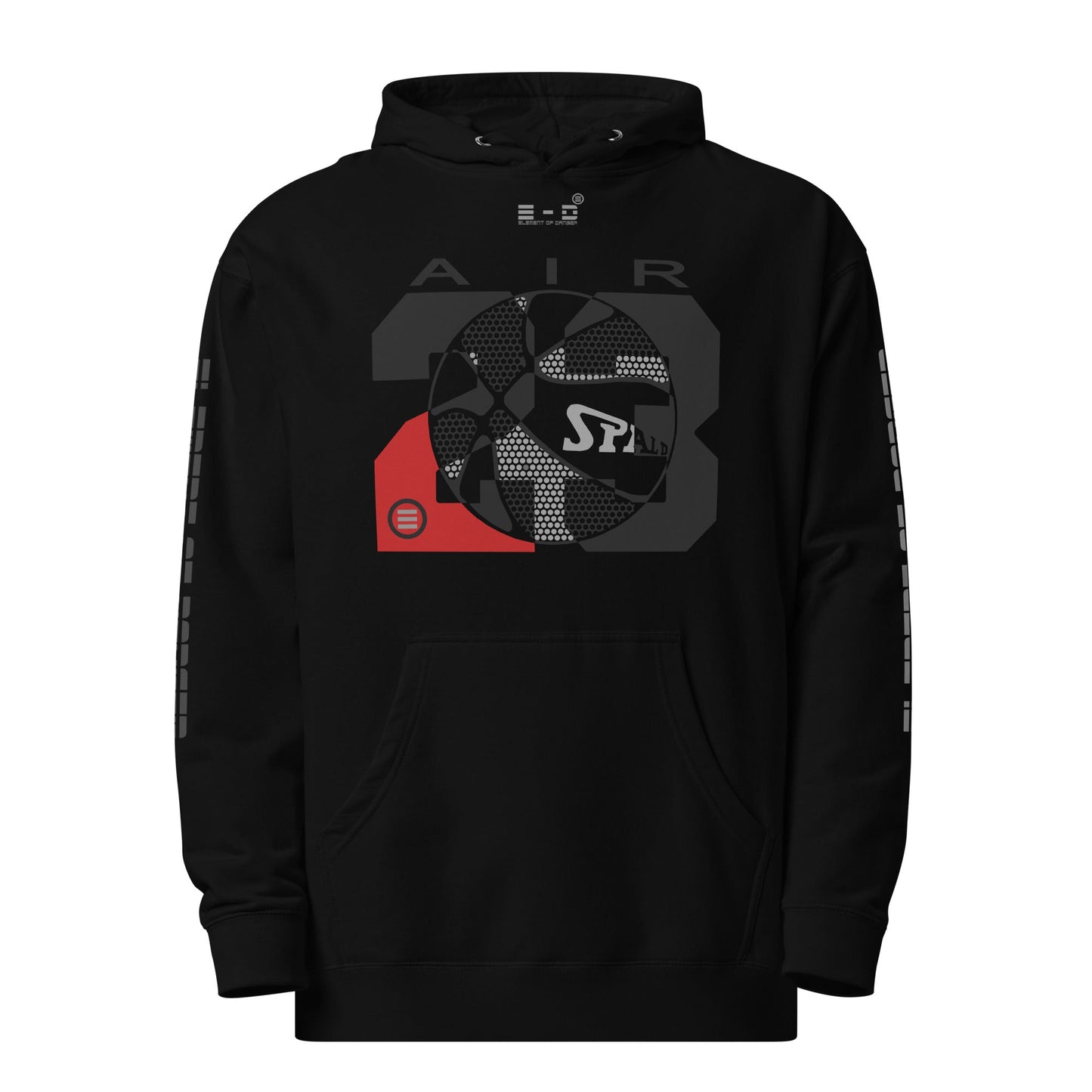 Element Of Danger - Air 23 M.J. Nuked Unisex midweight hoodie(infraRed,Silver,Char,Blk)