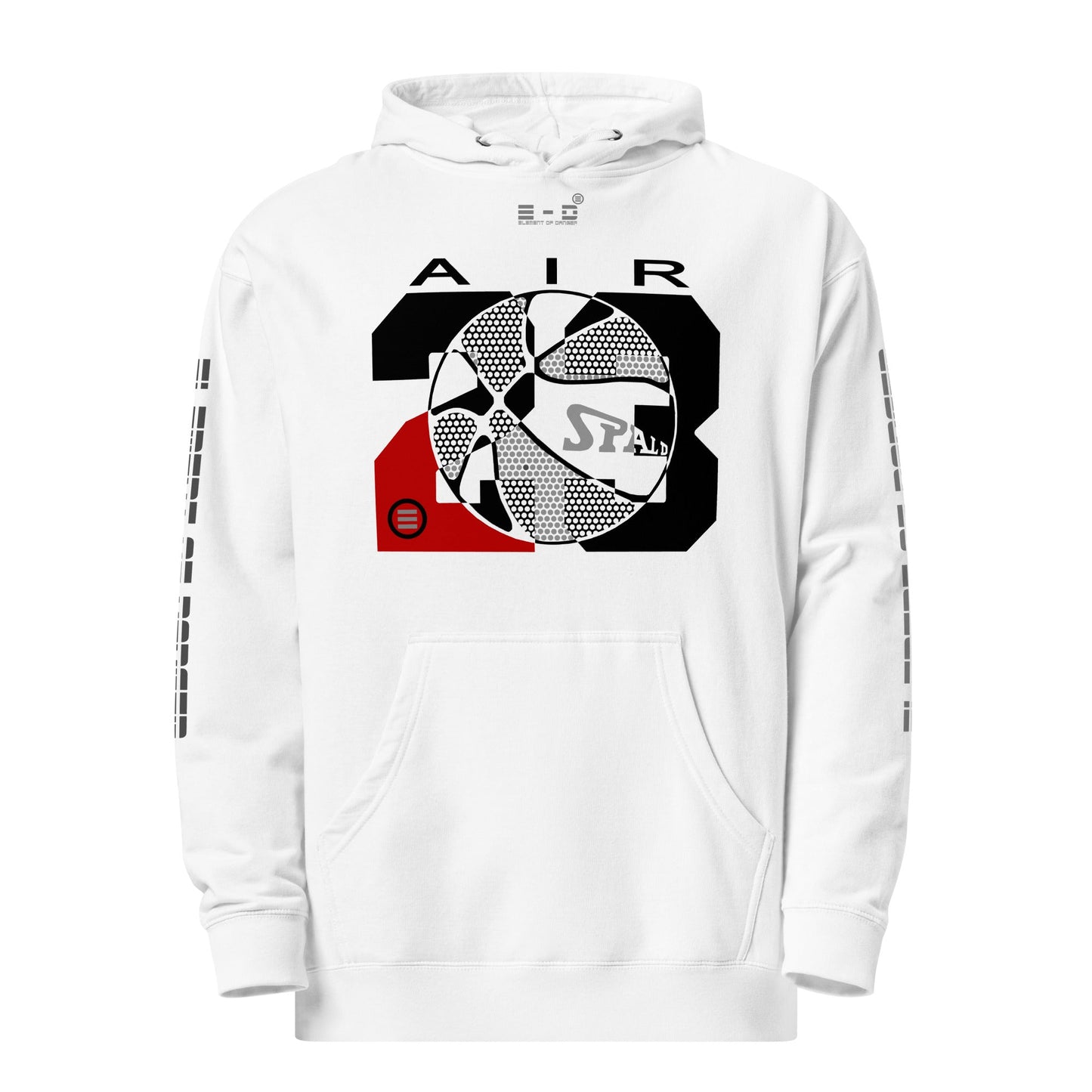 Element Of Danger - Air 23 M.J. Nuked Unisex midweight hoodie(infraRed,Silver,Char,Blk)