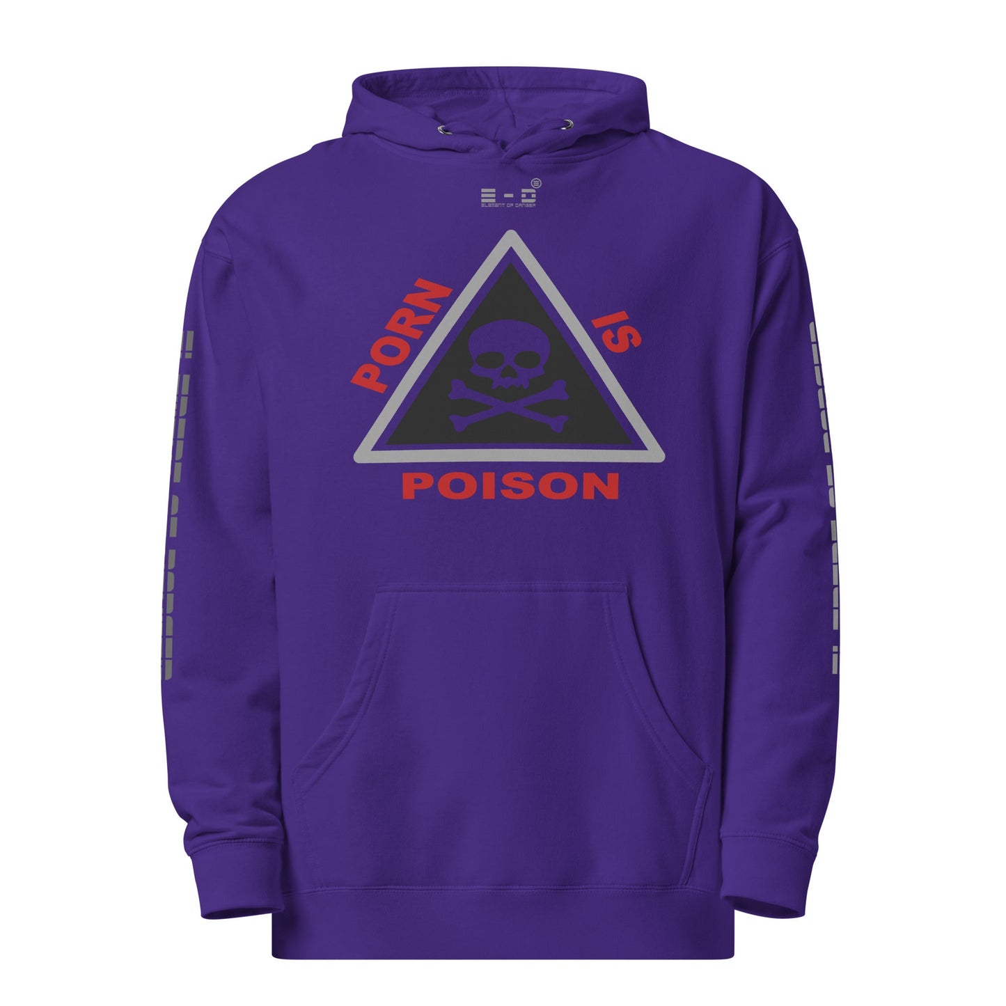 Element Of Danger - Porn Is Poison / Stop Whack'N Off Unisex midweight hoodie(red,blk,silver)