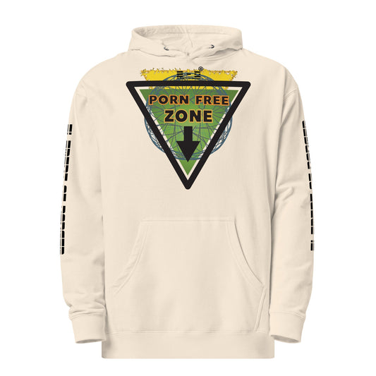Element Of Danger - Porn Free Zone Unisex midweight hoodie(Lt.O.j,Fade2Green,Blk)