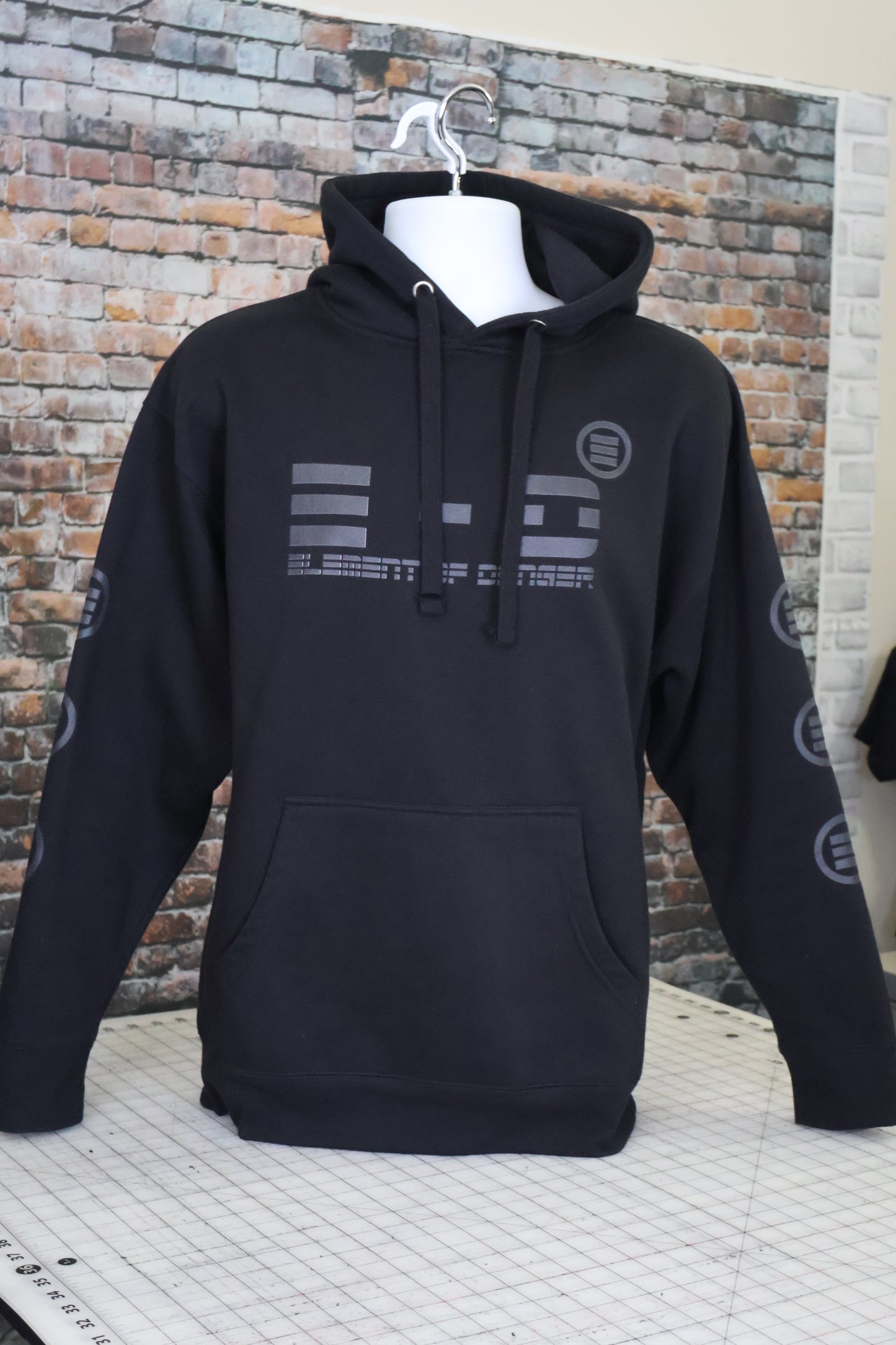 Element Of Danger - E-D Come Round My Way! (Black On Black) Unisex Hoodie